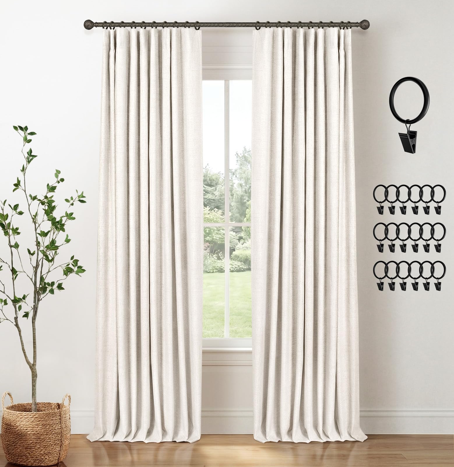 INOVADAY 100% Blackout Curtains 108 Inch Long: A Balanced Look at Linen-Style Drapes for Bedrooms