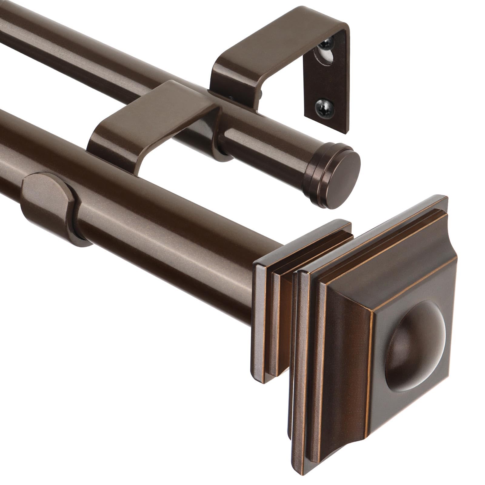 KAMANINA 1-Inch Double Curtain Rods: A Solid Telescoping Option for Large Windows Up to 140 Inches