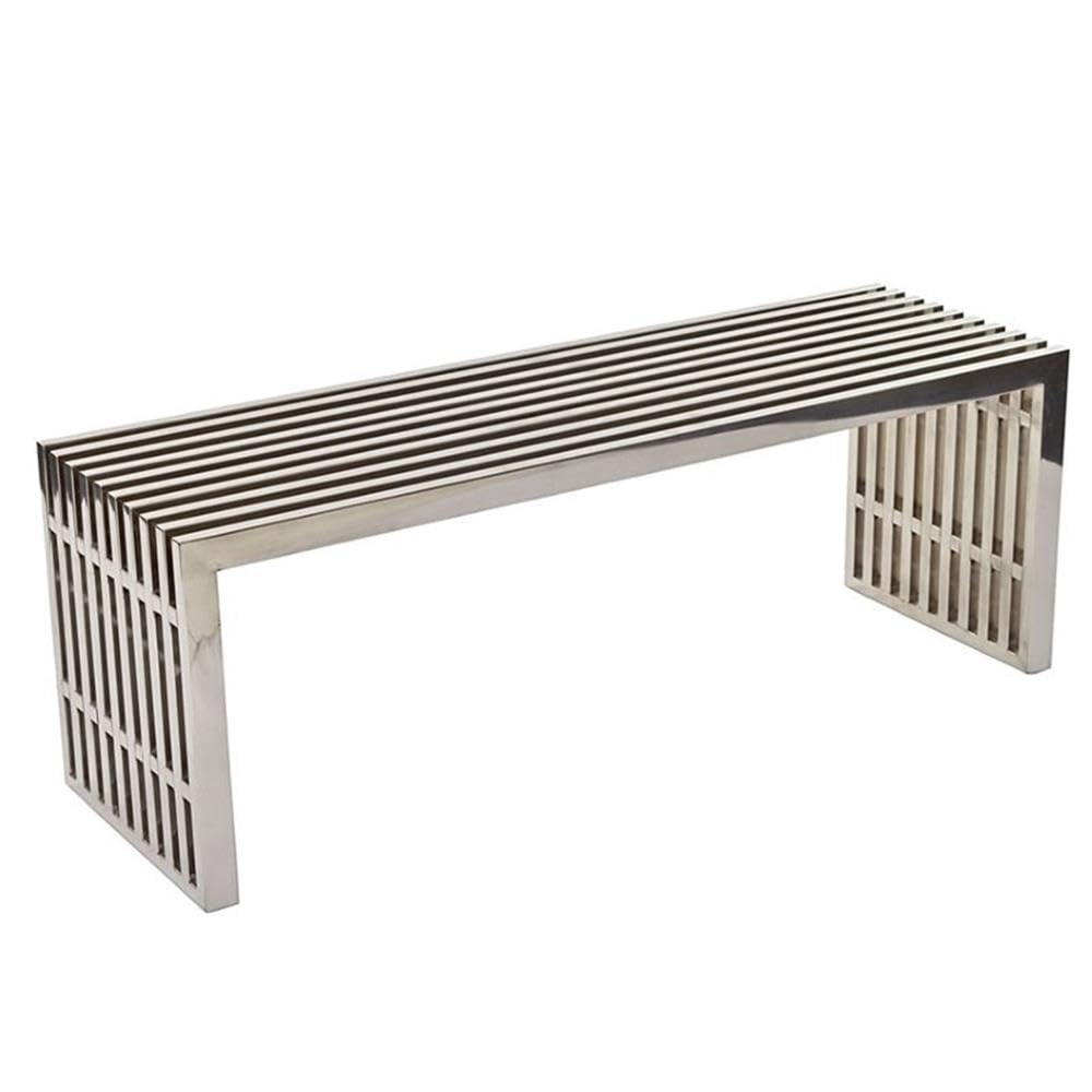 Modway Medium Gridiron Stainless Steel Bench Review: A Sturdy but Basic Outdoor Seat