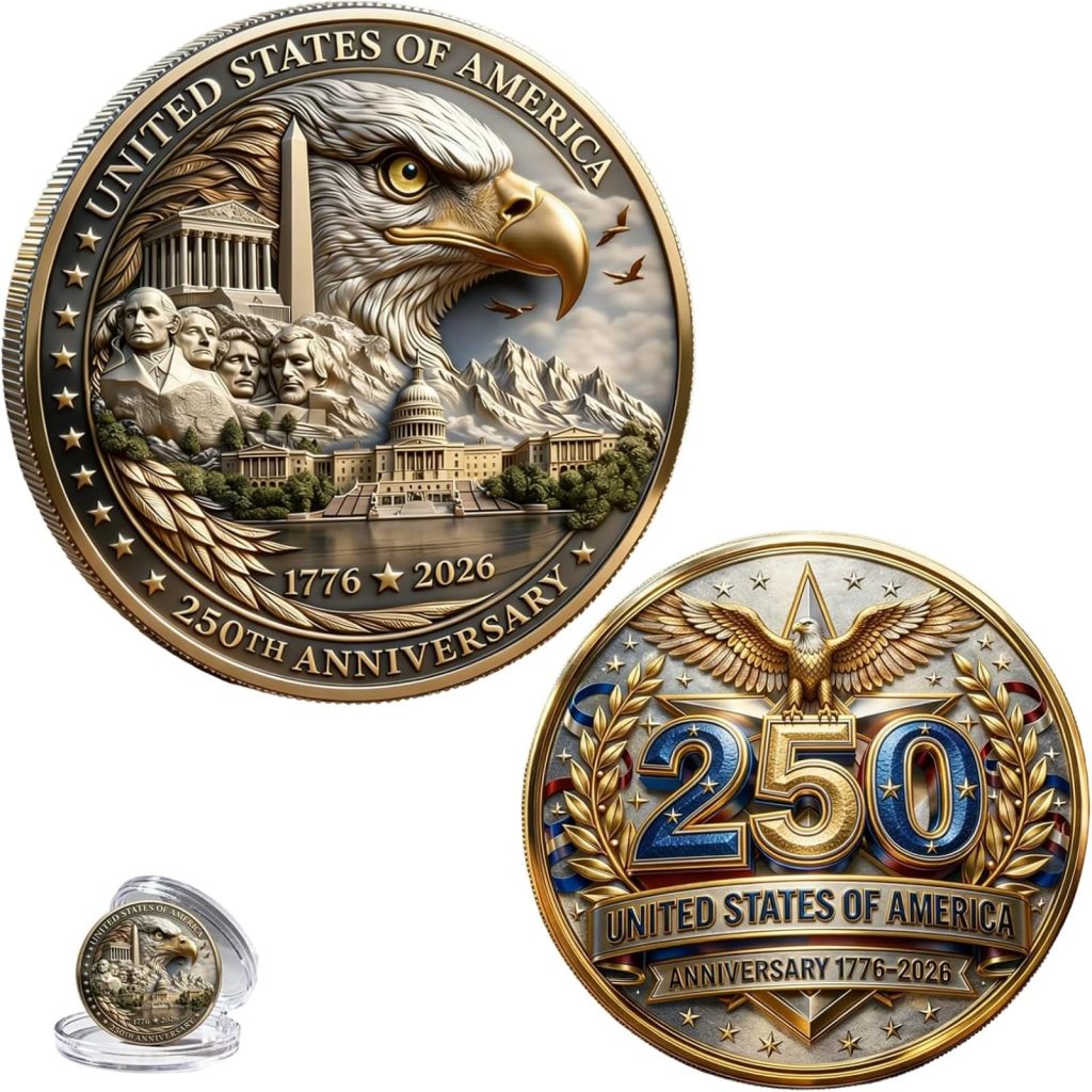 USA 250th Anniversary Coin 1776-2026: A 3D Patriotic Collectible for Independence Day and History Buffs